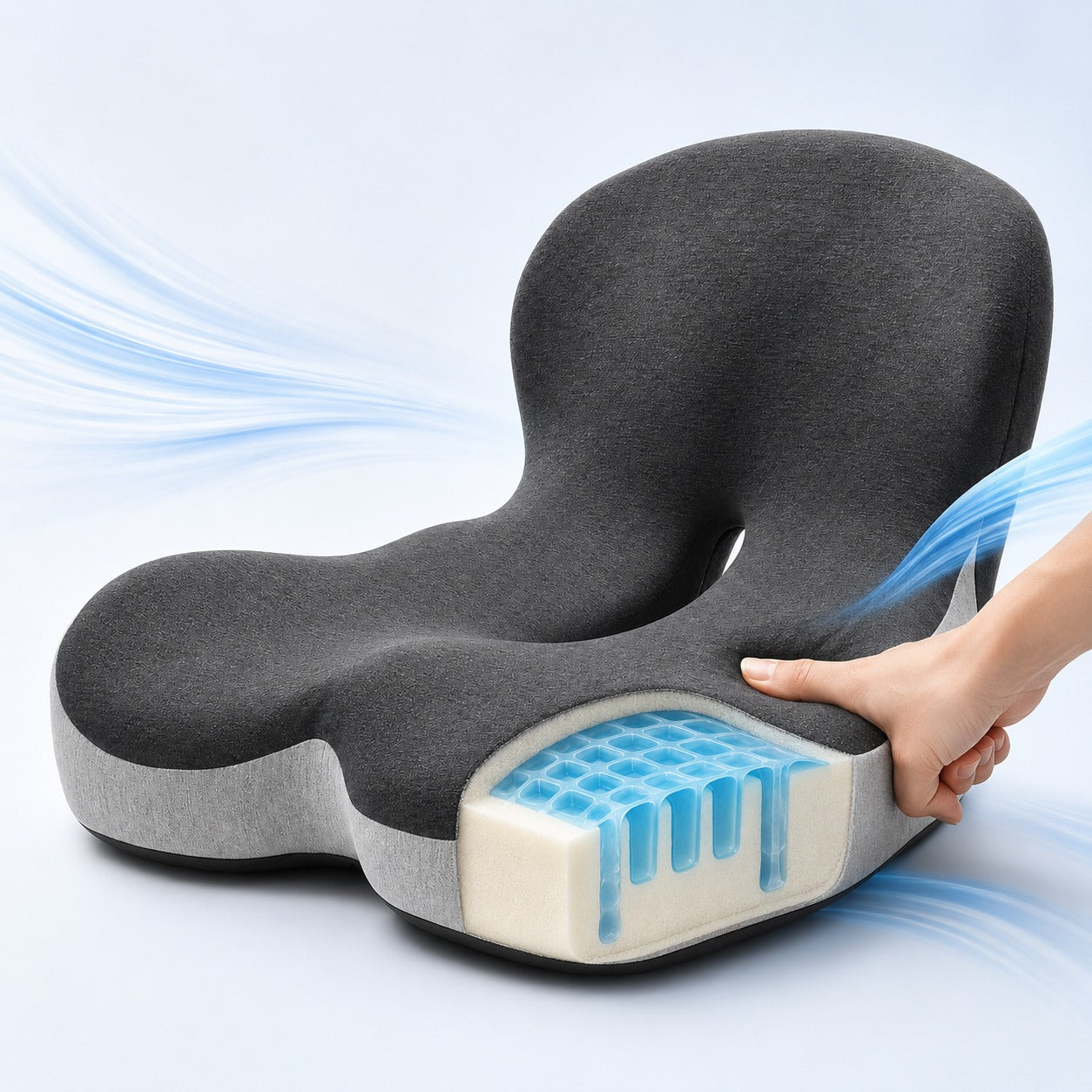 High-density gel-infused foam that holds its shape and stays cool