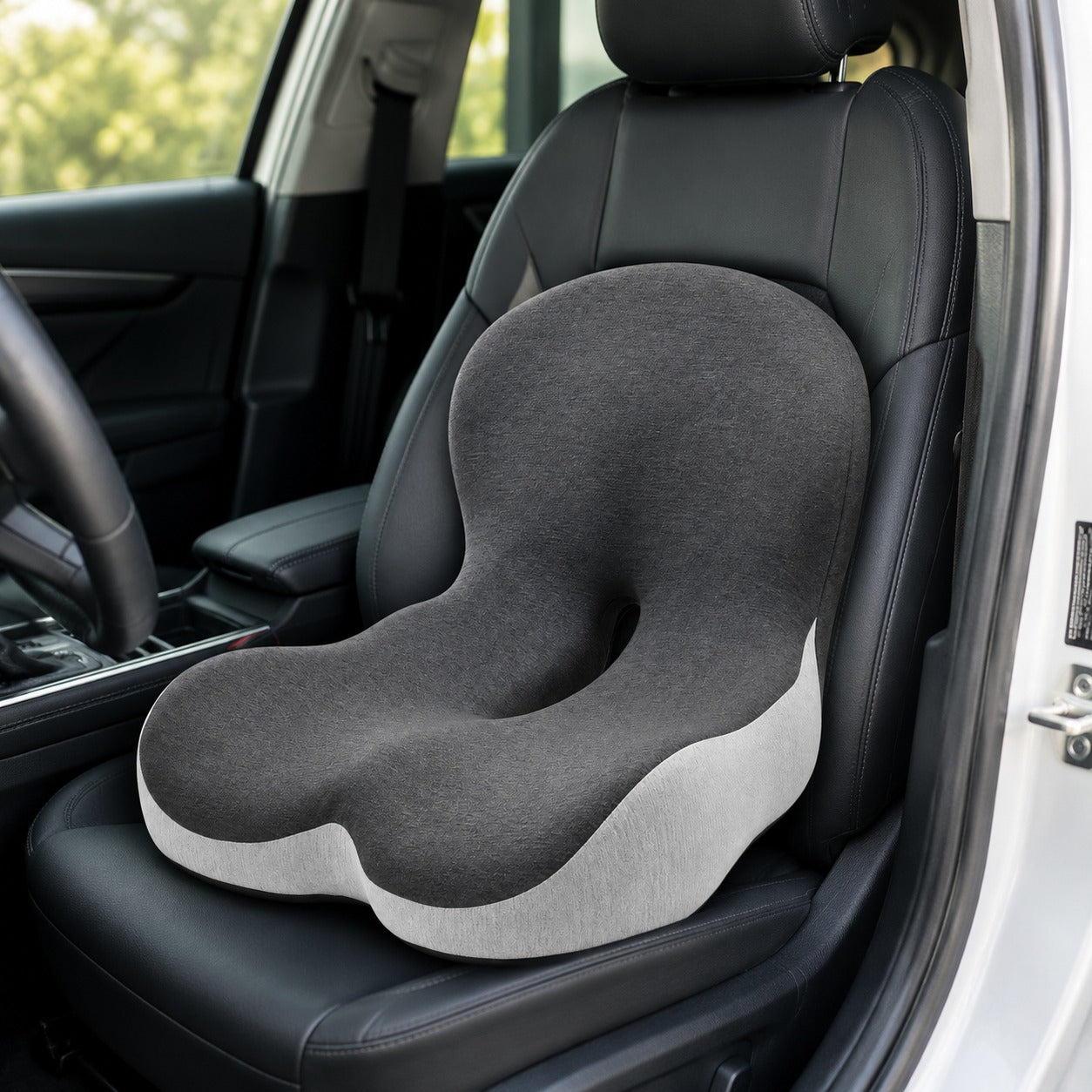 Non-slip base keeps the Dorenos cushion firmly in place on any seat